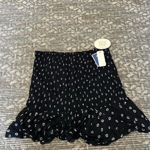 Japna Black and White Floral Mini Skirt